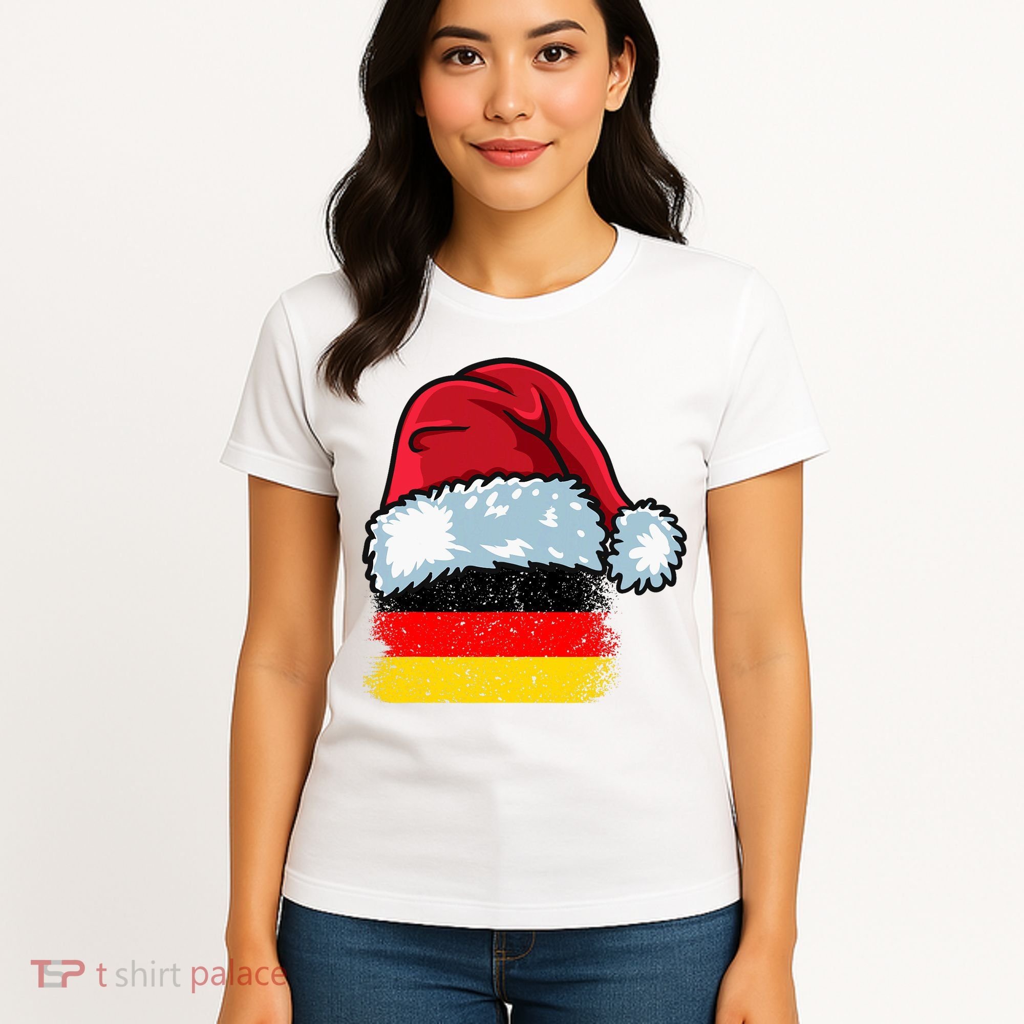 Funny Christmas Hat For Happy Germany Costume Women's T-Shirt