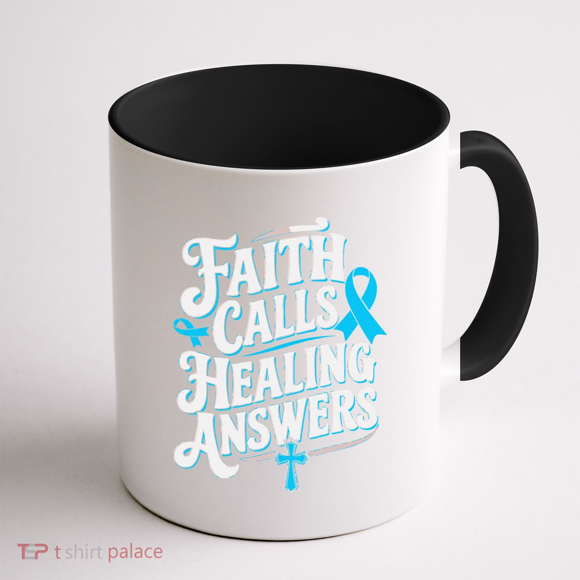 Faith Calls Healing Answers Prostate Cancer Awareness Coffee Mug