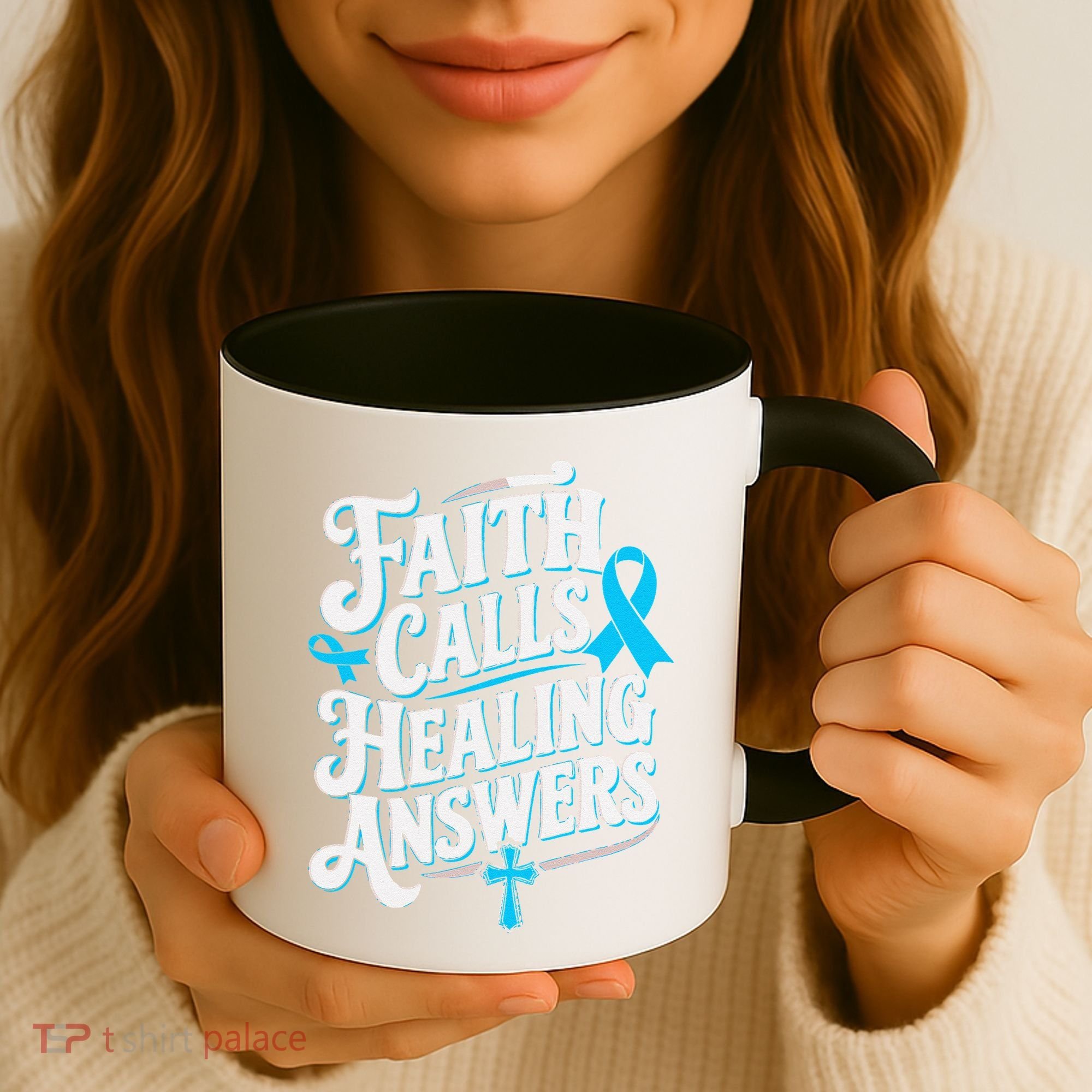 Faith Calls Healing Answers Prostate Cancer Awareness Coffee Mug