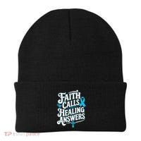 Faith Calls Healing Answers Prostate Cancer Awareness Beanie thumb 0