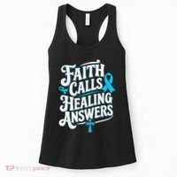 Faith Calls Healing Answers Prostate Cancer Awareness Women's Tank Top thumb 0