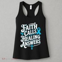 Faith Calls Healing Answers Prostate Cancer Awareness Women's Tank Top thumb 3