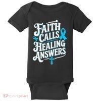 Faith Calls Healing Answers Prostate Cancer Awareness Baby Bodysuit thumb 0