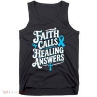 Faith Calls Healing Answers Prostate Cancer Awareness Tank Top thumb 0