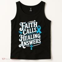 Faith Calls Healing Answers Prostate Cancer Awareness Tank Top thumb 2
