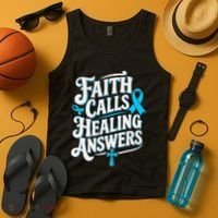 Faith Calls Healing Answers Prostate Cancer Awareness Tank Top thumb 4