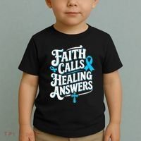 Faith Calls Healing Answers Prostate Cancer Awareness Toddler T-Shirt thumb 2
