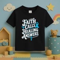 Faith Calls Healing Answers Prostate Cancer Awareness Toddler T-Shirt thumb 3