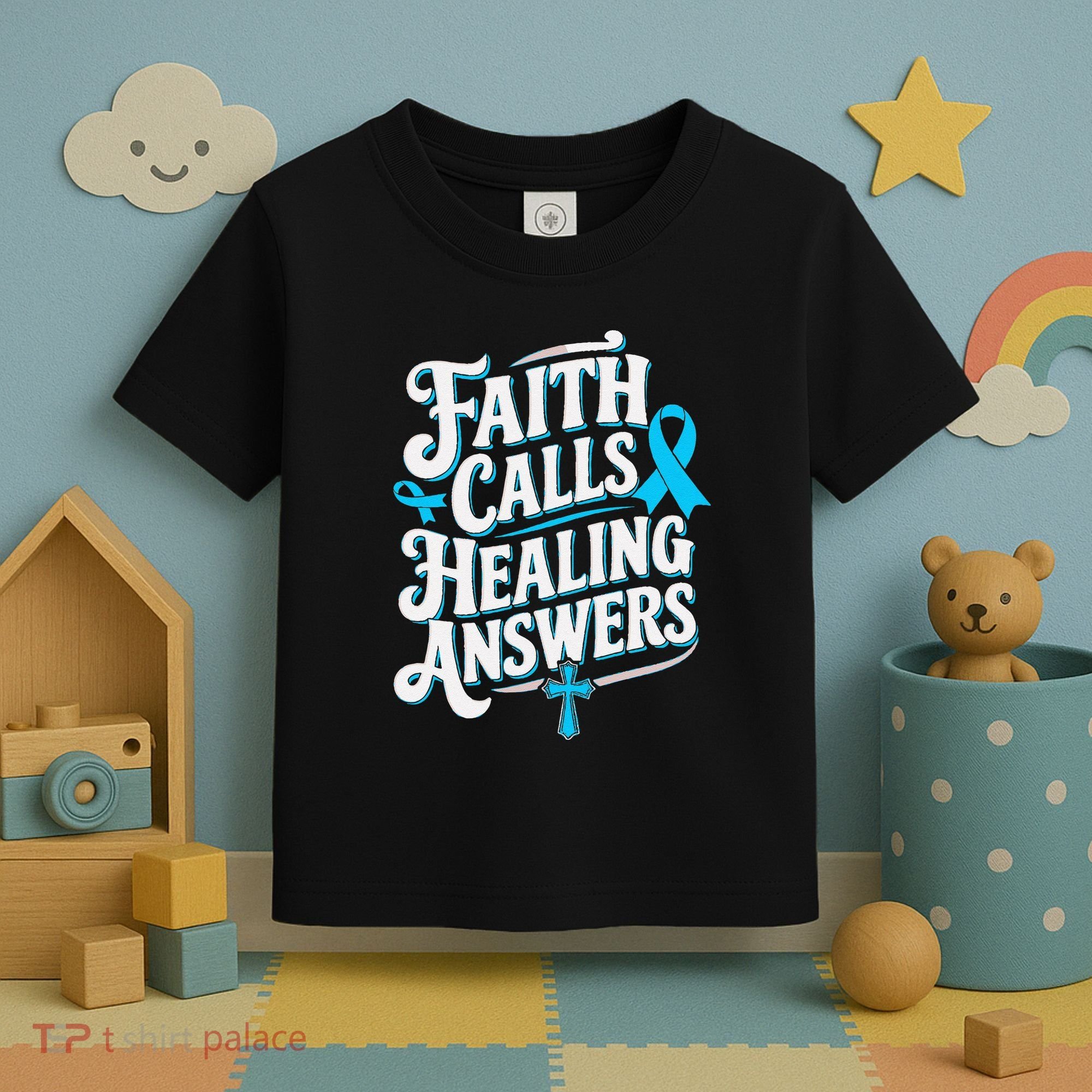 Faith Calls Healing Answers Prostate Cancer Awareness Toddler T-Shirt