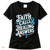 Faith Calls Healing Answers Prostate Cancer Awareness Women's T-Shirt thumb 0