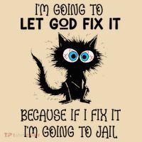 Funny Cat IM Going To Let God Fix It Tote Bag thumb 4