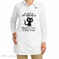 Funny Cat IM Going To Let God Fix It Apron thumb 2