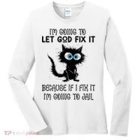 Funny Cat IM Going To Let God Fix It Women's Long Sleeve Shirt thumb 0