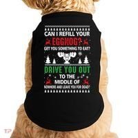 Funny Can I Refill Your Eggnog? Ugly Christmas Sweater Christmas Vacation Quote Doggie Tank thumb 0