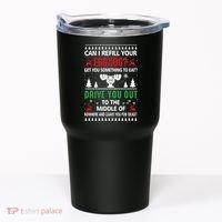 Funny Can I Refill Your Eggnog? Ugly Christmas Sweater Christmas Vacation Quote Tumbler thumb 0