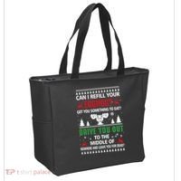 Funny Can I Refill Your Eggnog? Ugly Christmas Sweater Christmas Vacation Quote Tote Bag thumb 2