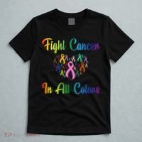 Fight Cancer In All Color Ribbon Cancer Awareness Month T-Shirt thumb 5