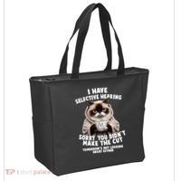 Funny Cat I Have Selective Hearing Sorry You Didn't Make The Cut  Tote Bag thumb 2
