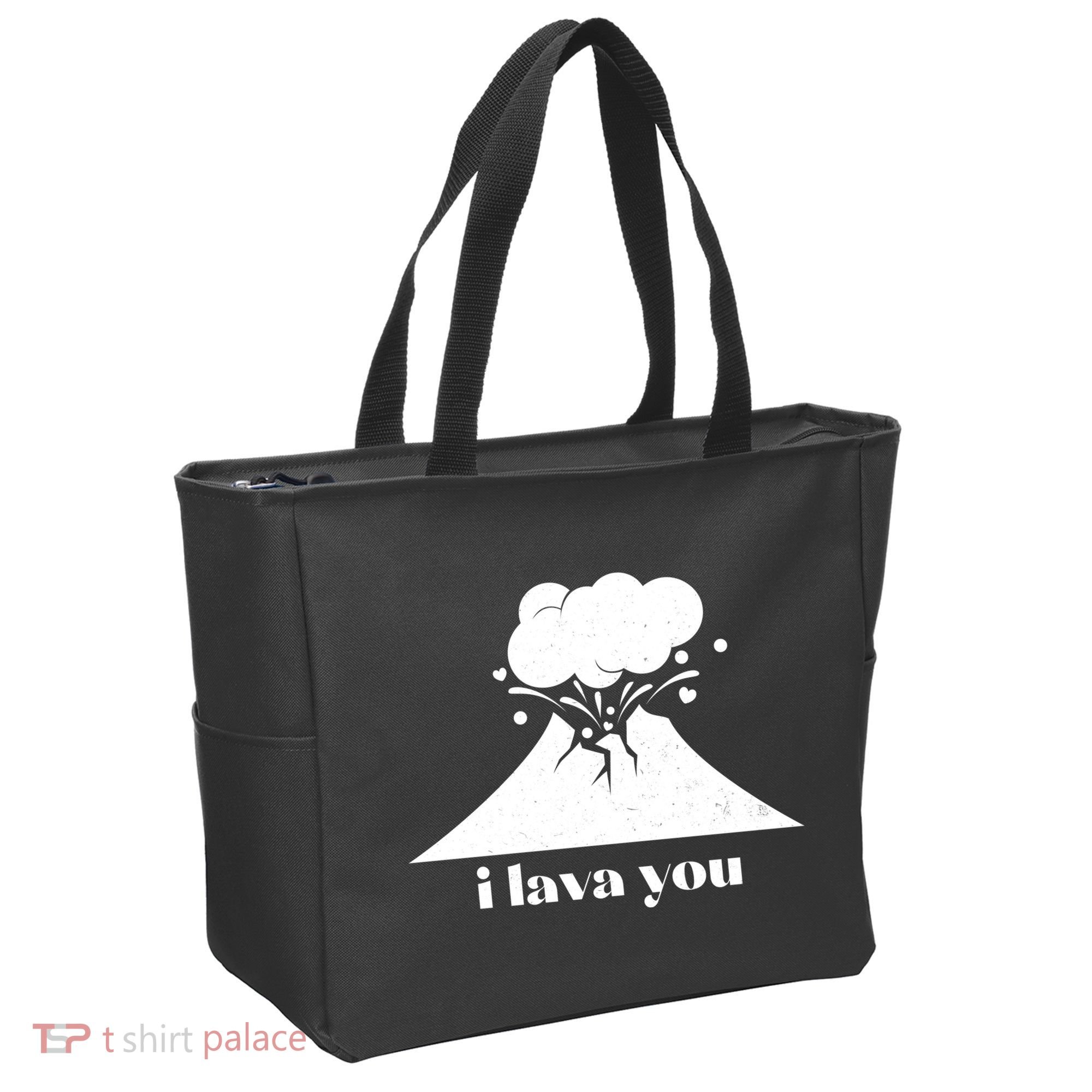Funny Cute I Lava You Volcano Tote Bag
