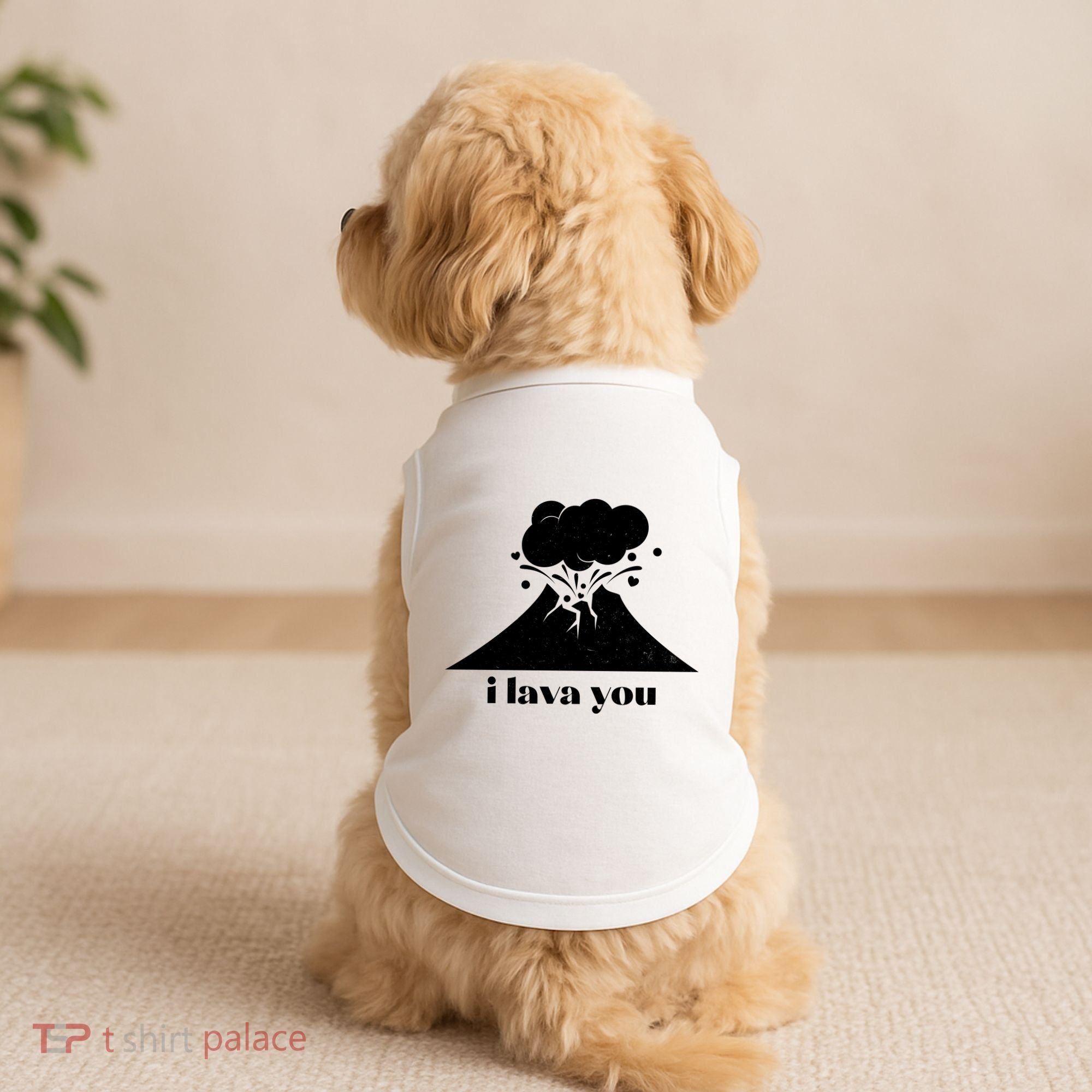 Funny Cute I Lava You Volcano Doggie Tank