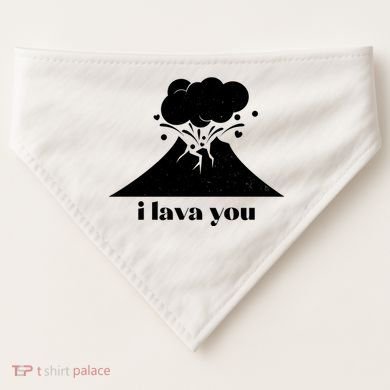 Funny Cute I Lava You Volcano USA-Made Doggie Bandana