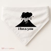 Funny Cute I Lava You Volcano USA-Made Doggie Bandana thumb 0