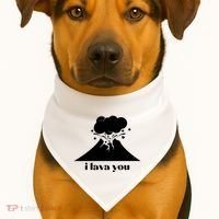 Funny Cute I Lava You Volcano USA-Made Doggie Bandana thumb 1