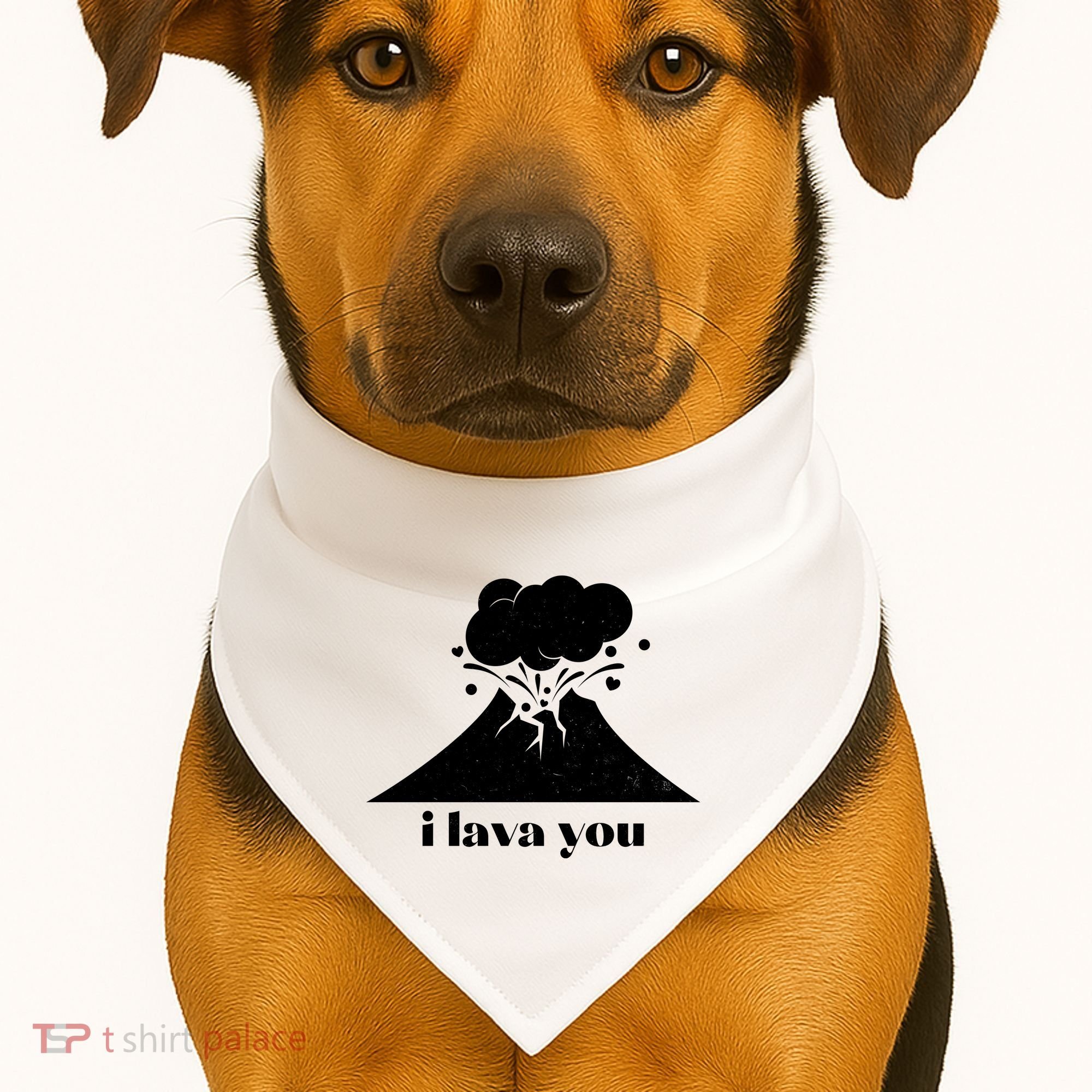 Funny Cute I Lava You Volcano USA-Made Doggie Bandana