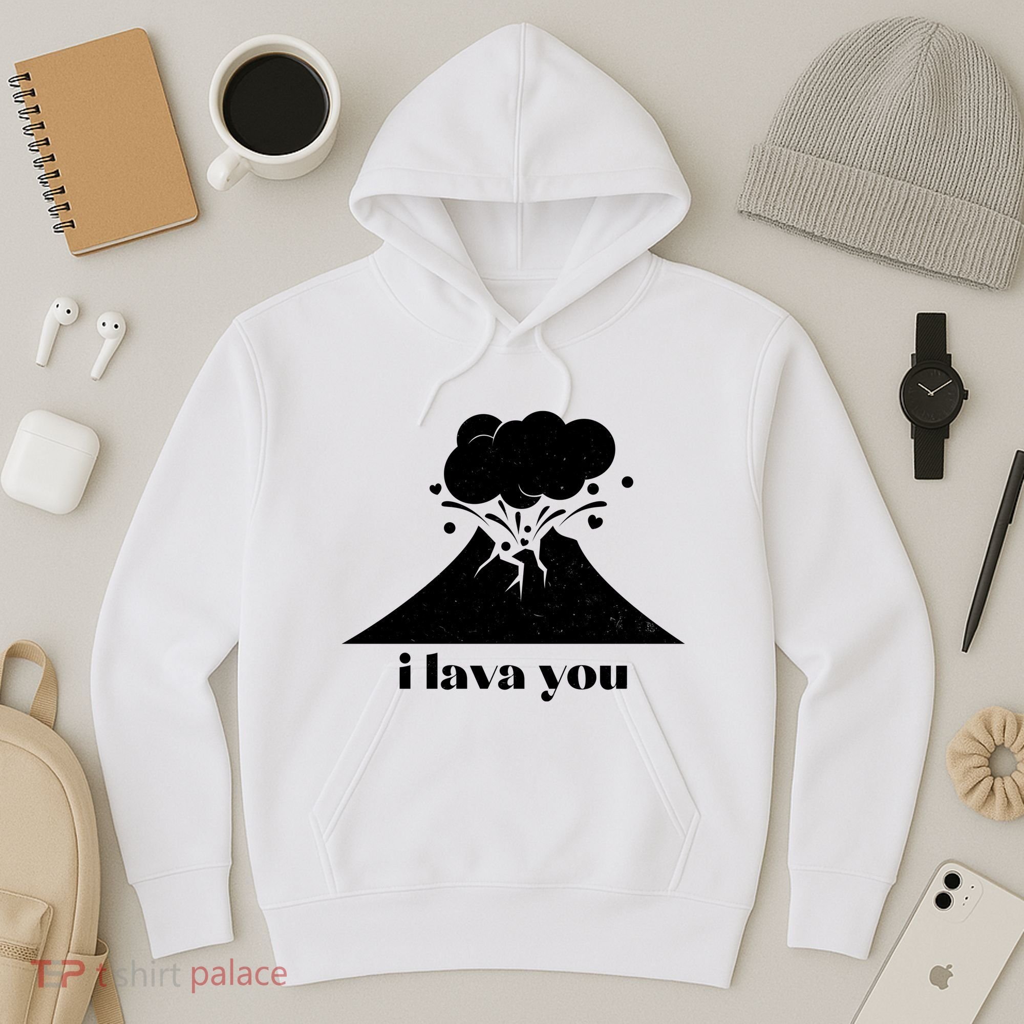 Funny Cute I Lava You Volcano Hoodie
