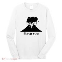 Funny Cute I Lava You Volcano Long Sleeve Shirt thumb 0