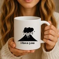 Funny Cute I Lava You Volcano Coffee Mug thumb 3