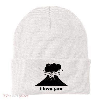 Funny Cute I Lava You Volcano Beanie