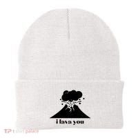 Funny Cute I Lava You Volcano Beanie thumb 0