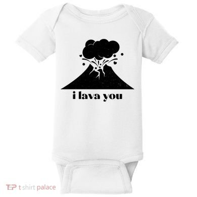 Funny Cute I Lava You Volcano Baby Bodysuit