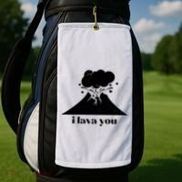 Funny Cute I Lava You Volcano Golf Towel thumb 2