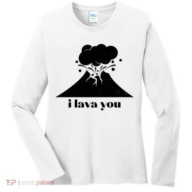 Funny Cute I Lava You Volcano Women's Long Sleeve Shirt