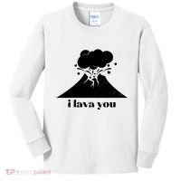 Funny Cute I Lava You Volcano Kids Long Sleeve Shirt thumb 0