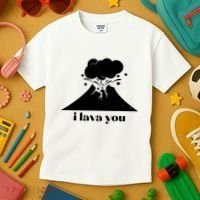 Funny Cute I Lava You Volcano Kids T-Shirt thumb 3