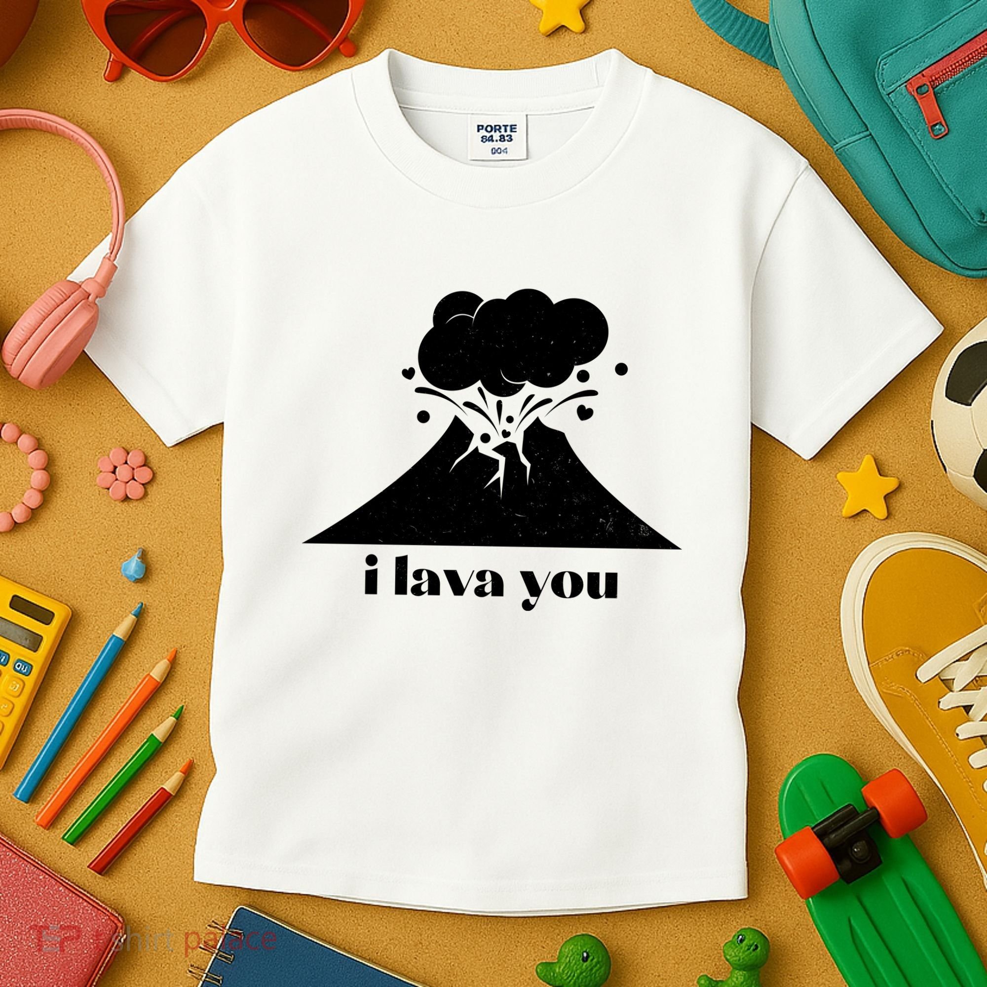 Funny Cute I Lava You Volcano Kids T-Shirt