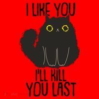 Funny Cat I Like You I'll Kill You Last Santa Hat thumb 1