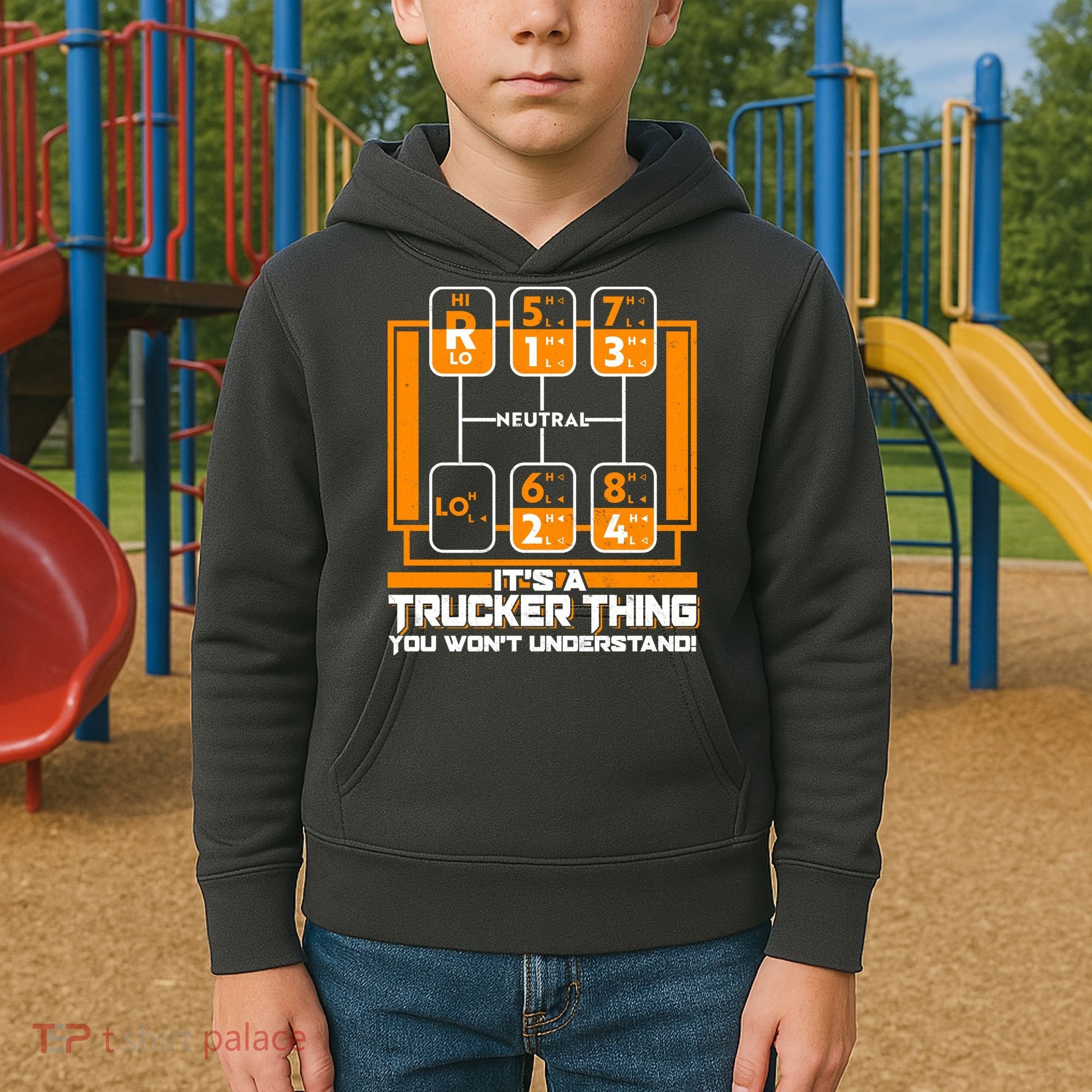 Funny Cool It's A Trucker Thing You Won't Understand 18 Speed Shift Kids Hoodie