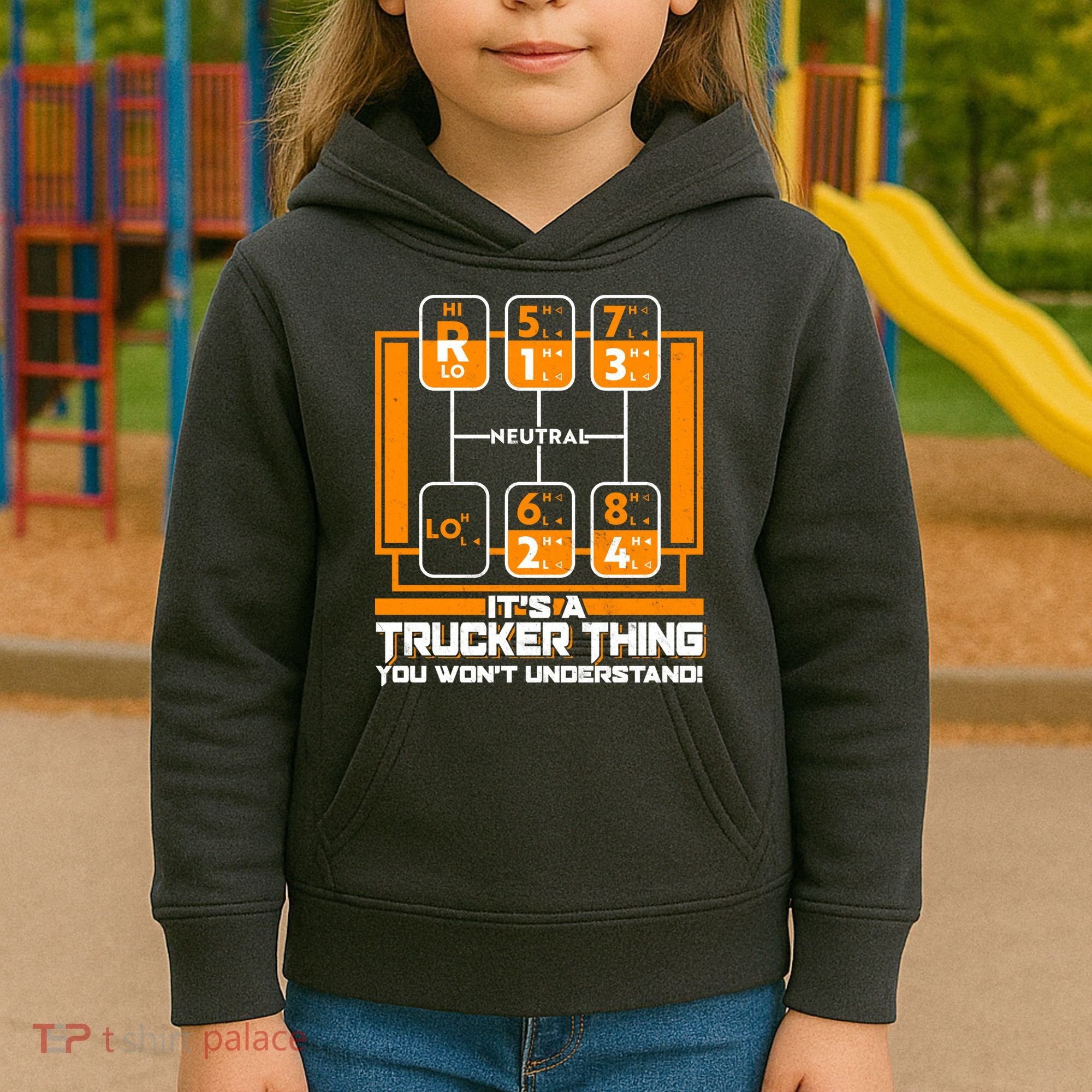 Funny Cool It's A Trucker Thing You Won't Understand 18 Speed Shift Kids Hoodie
