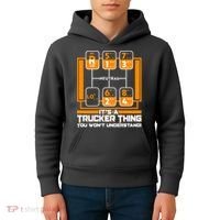 Funny Cool It's A Trucker Thing You Won't Understand 18 Speed Shift Kids Hoodie thumb 4