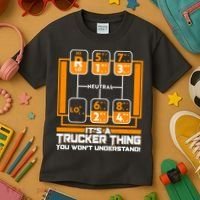 Funny Cool It's A Trucker Thing You Won't Understand 18 Speed Shift Kids T-Shirt thumb 3
