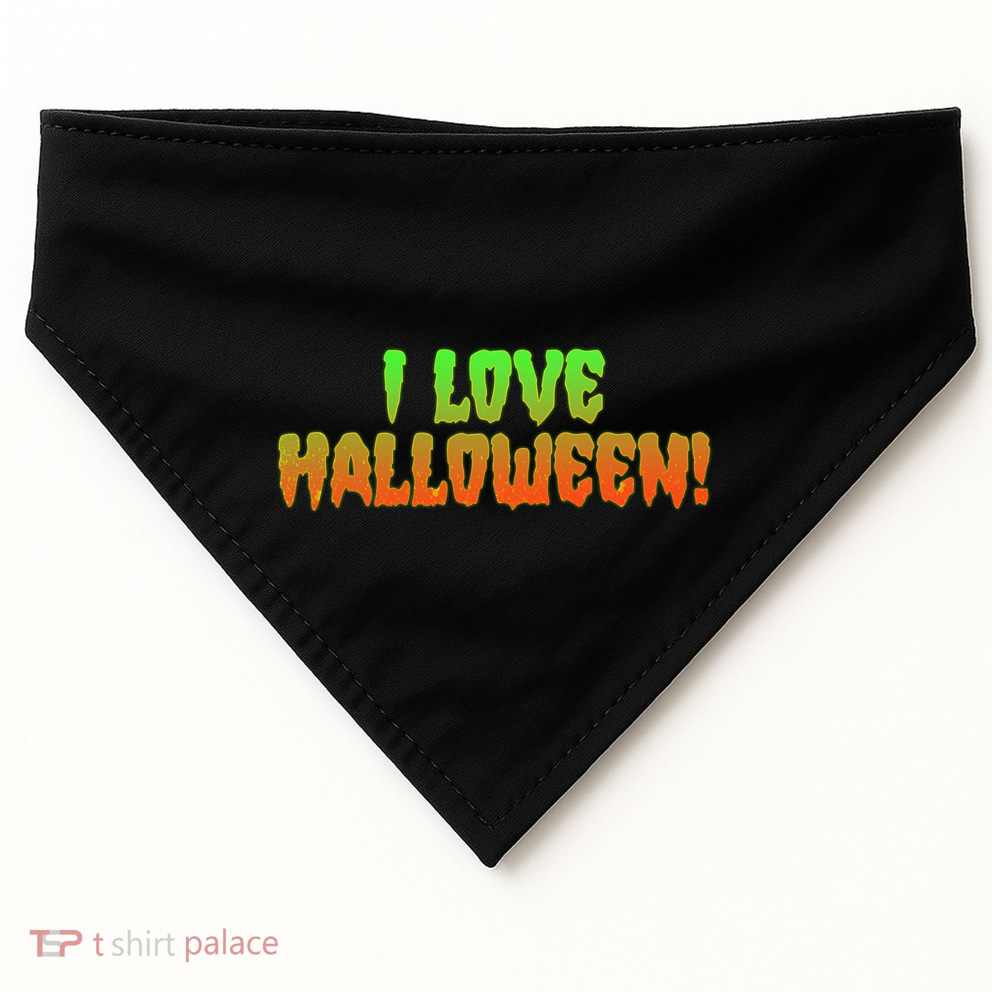 Funny Creepy I Love Halloween USA-Made Doggie Bandana