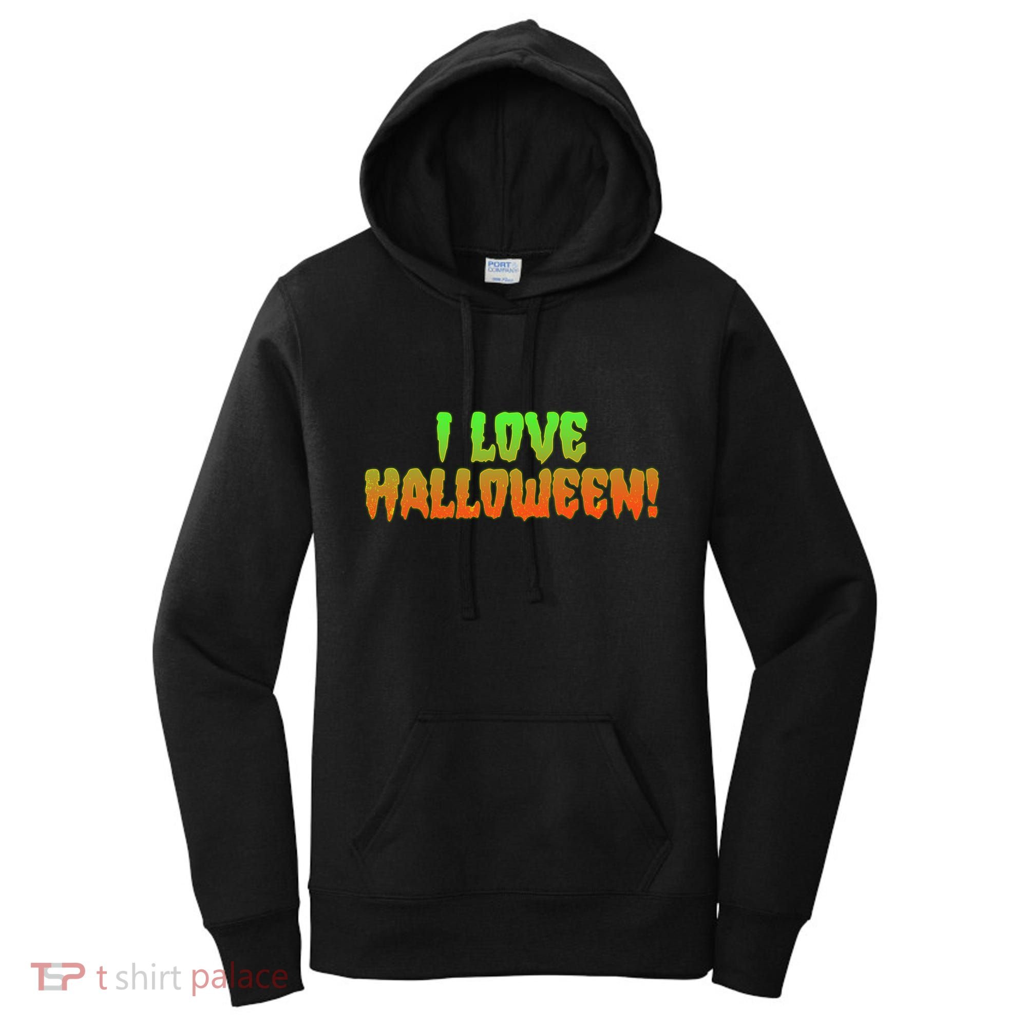 Funny Creepy I Love Halloween Women's Hoodie