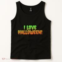 Funny Creepy I Love Halloween Tank Top thumb 2