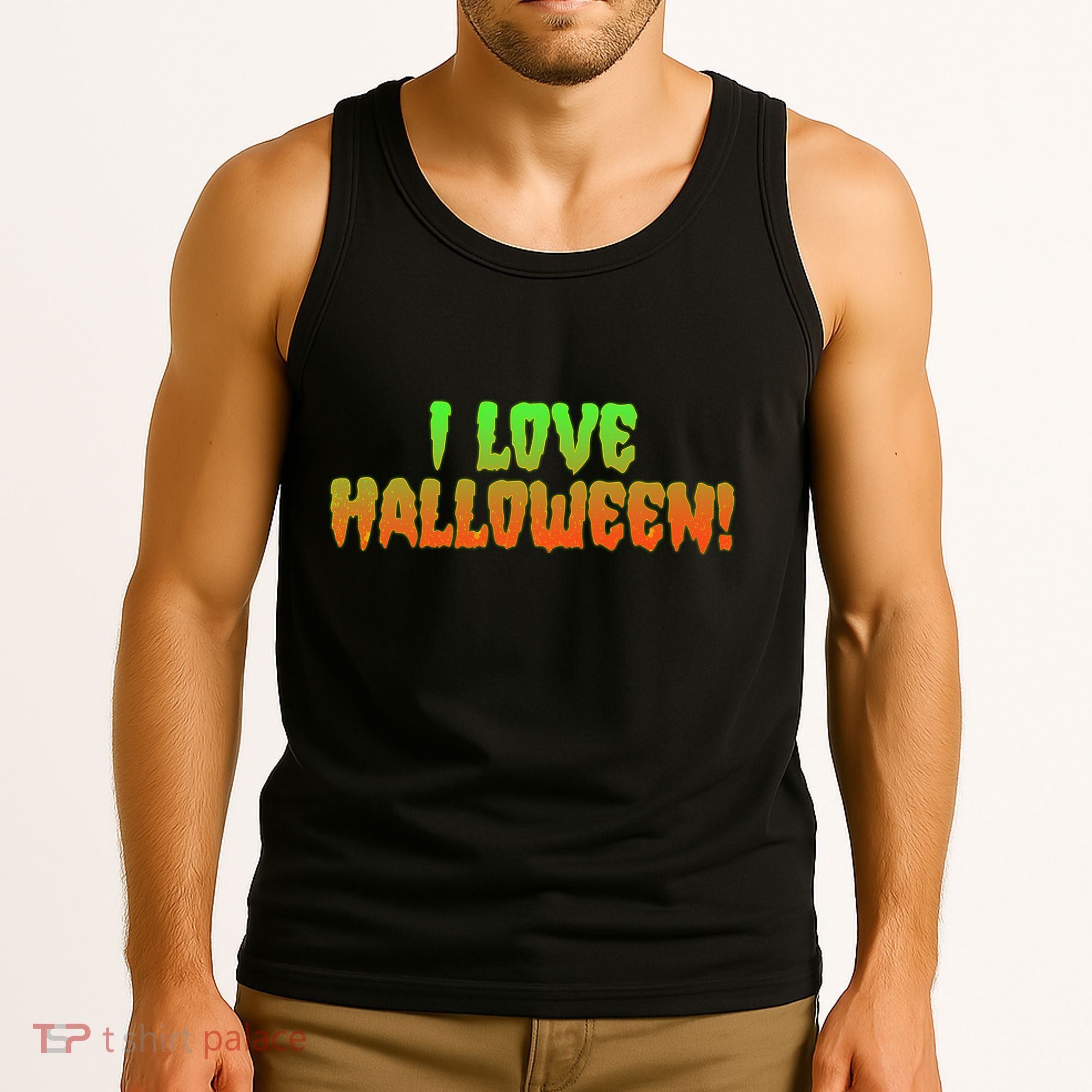 Funny Creepy I Love Halloween Tank Top