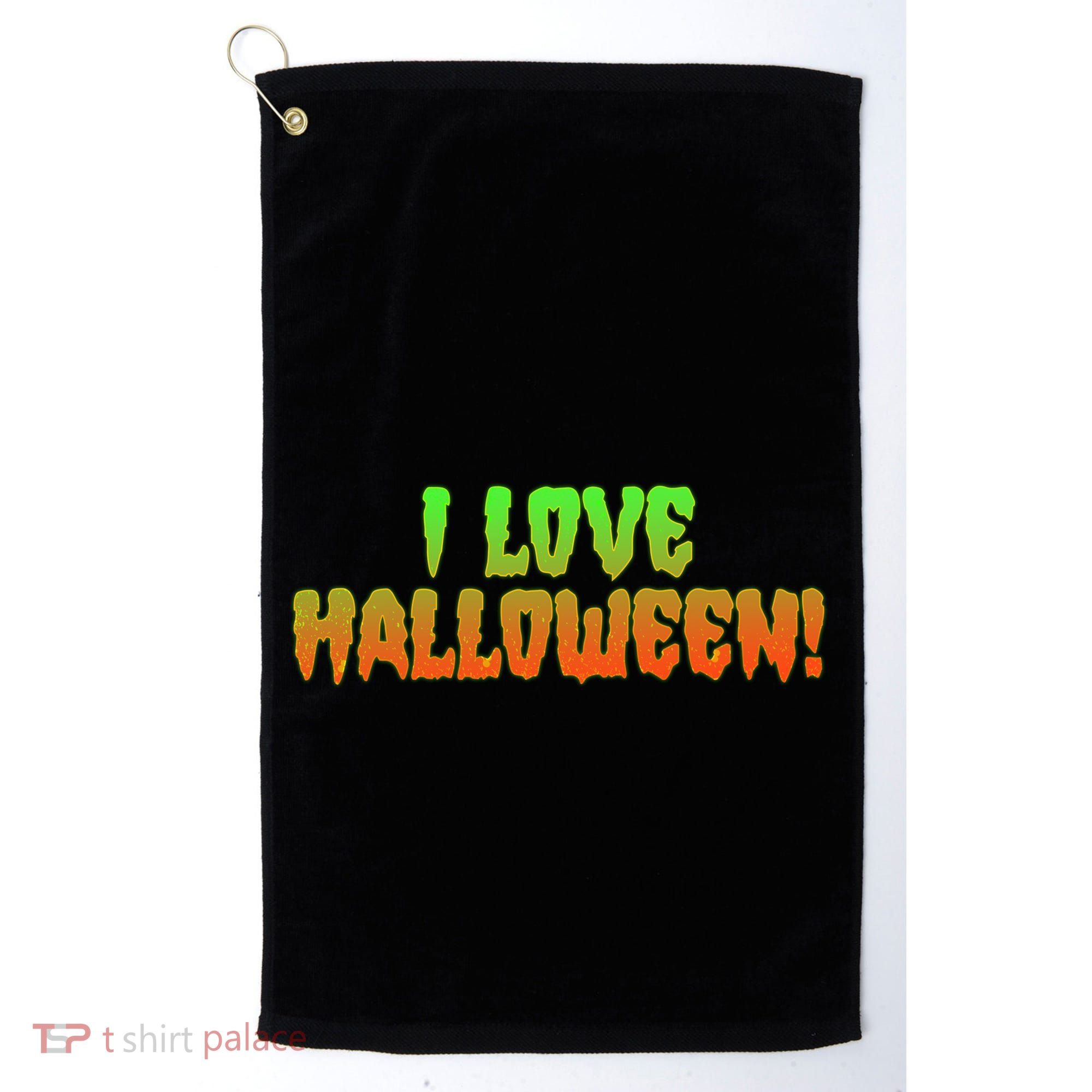 Funny Creepy I Love Halloween Golf Towel