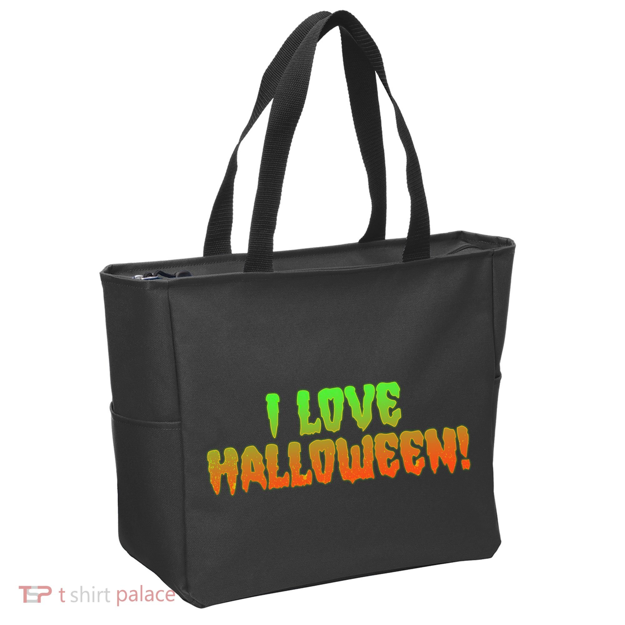 Funny Creepy I Love Halloween Tote Bag